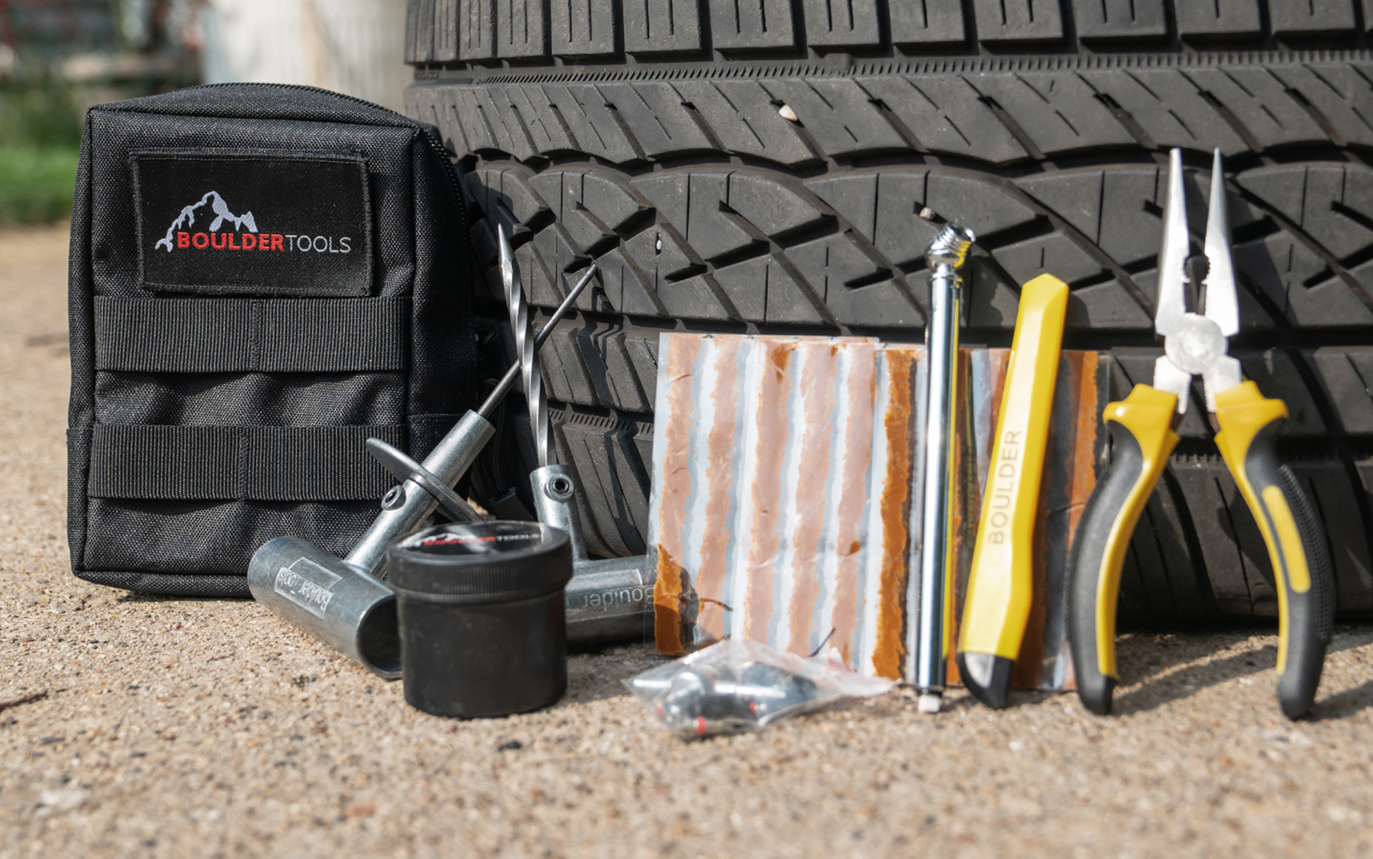 We tested the Boulder Tools Tire Repair Kit.