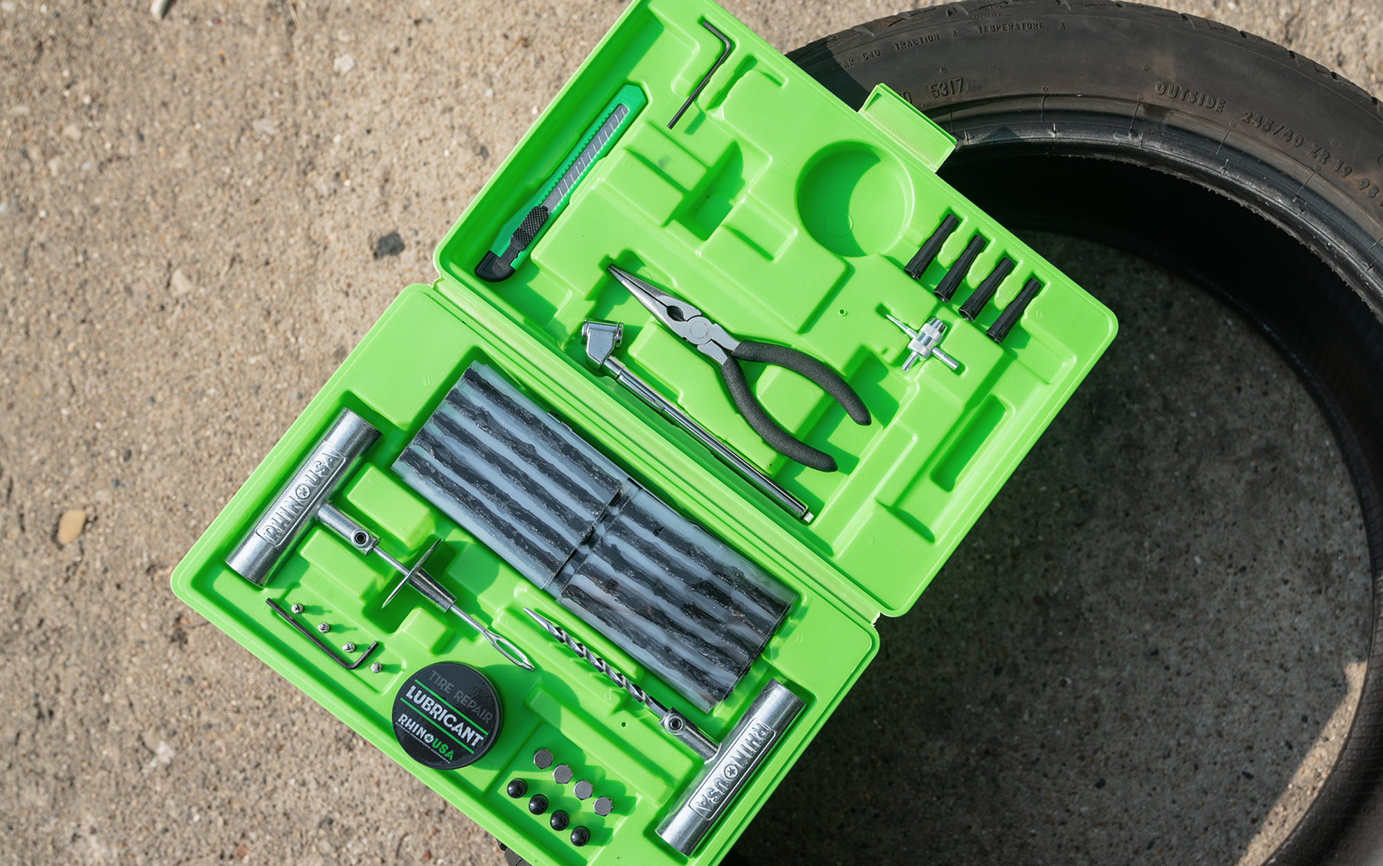 We tested the Rhino USA 86-Piece Tire Repair Kit.