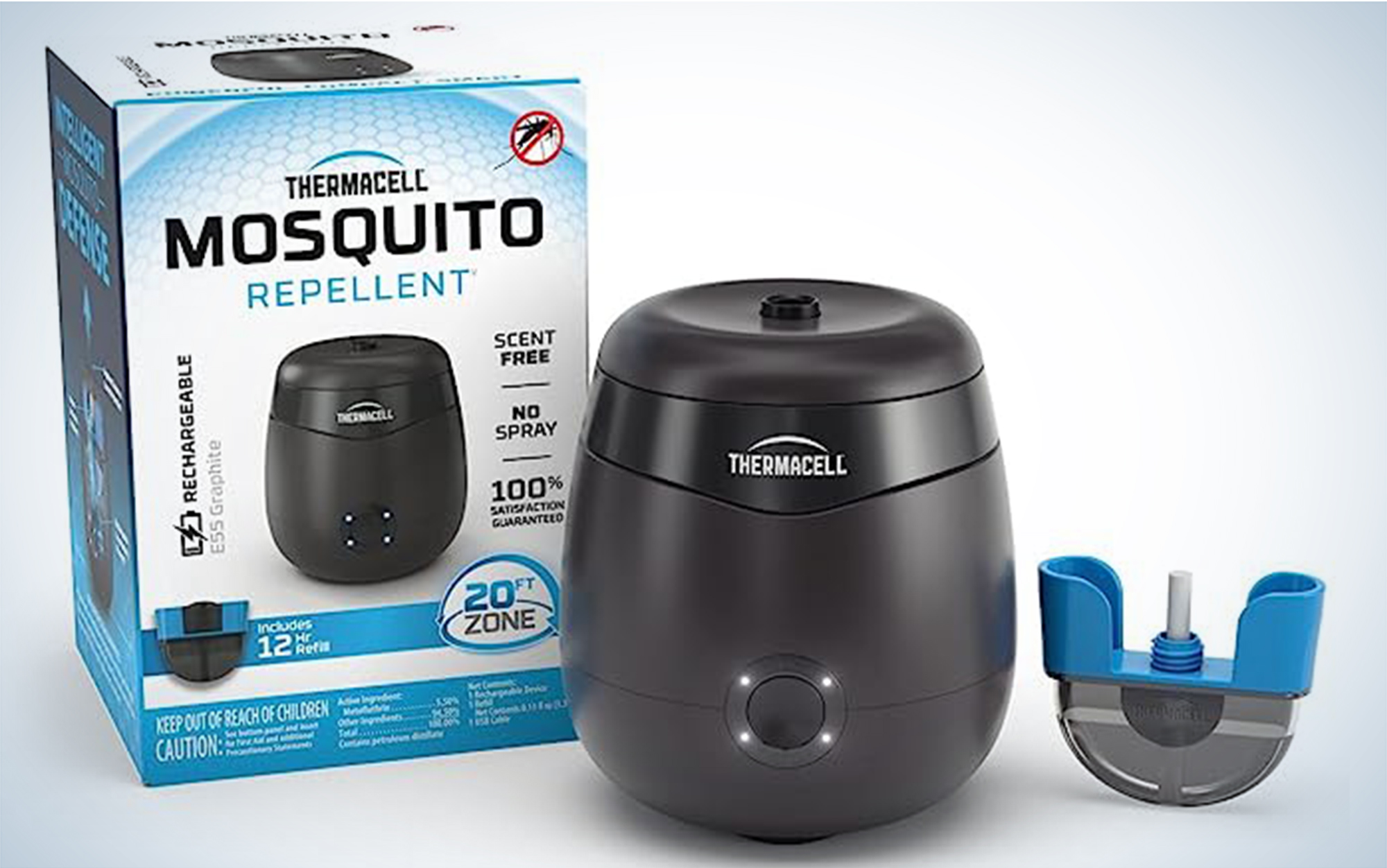 We tested the Thermacell Rechargeable Mosquito Repeller Glow Light.