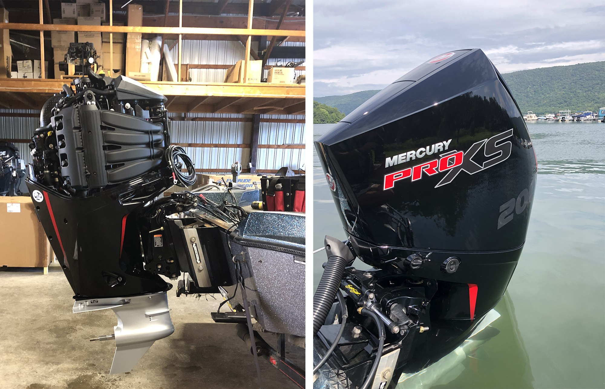 Repowering a four-stroke outboard motor.