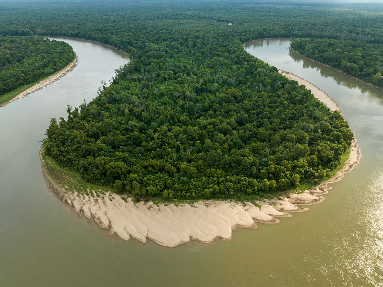 Aerial view of White River oxbow