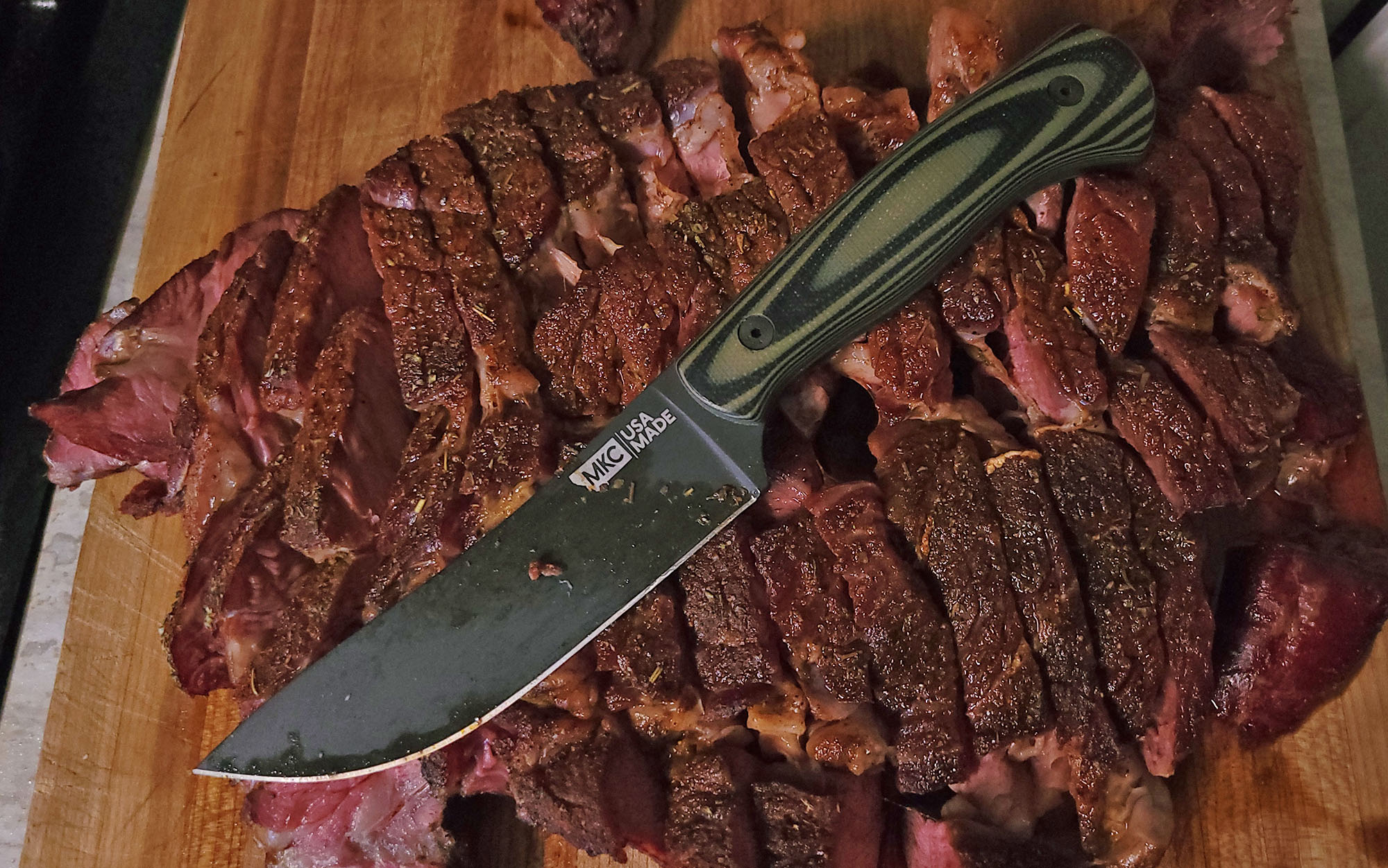 We cut meat with the MKC Super Cub.