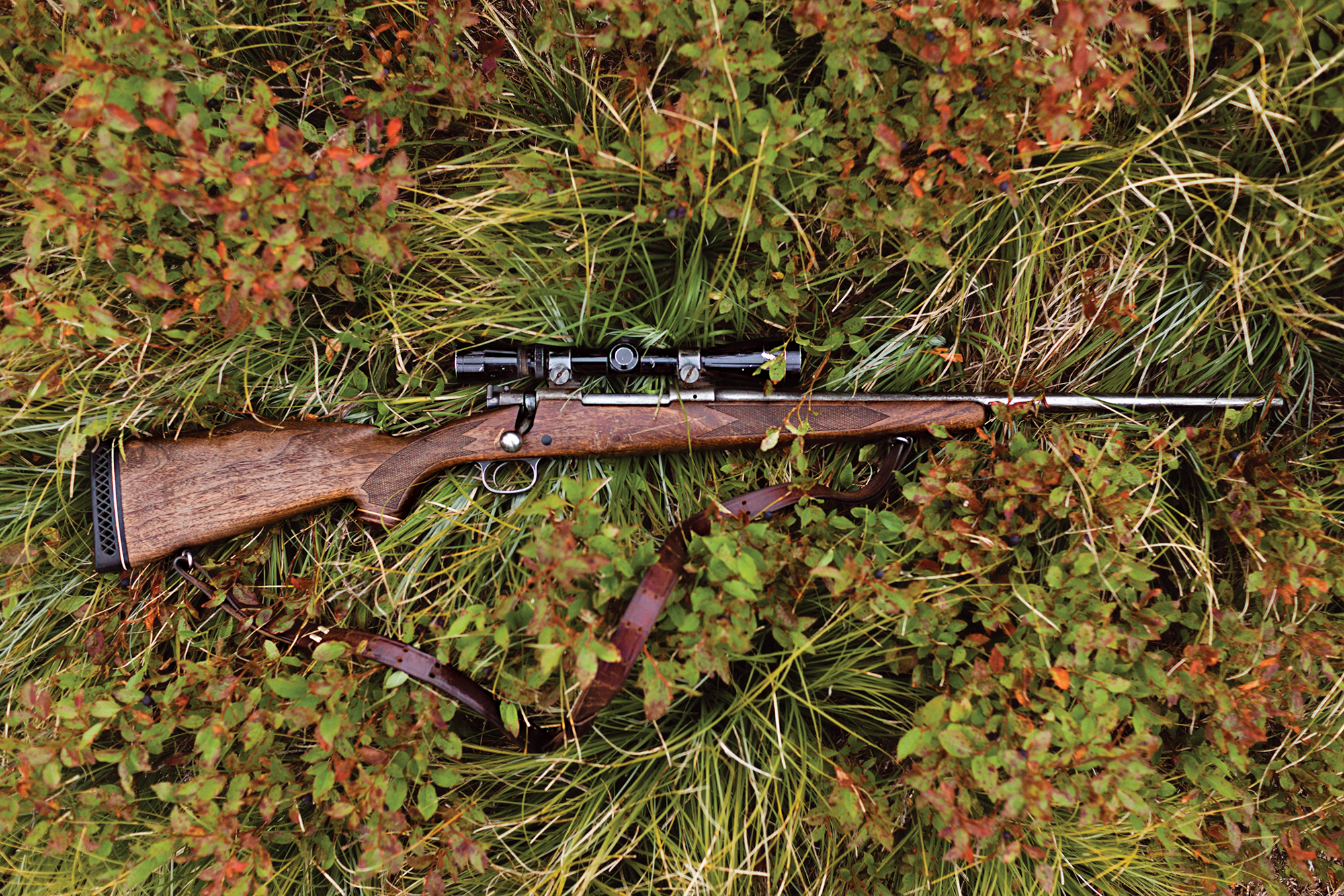 A weathered Winchester Model 70 from the 1970s.