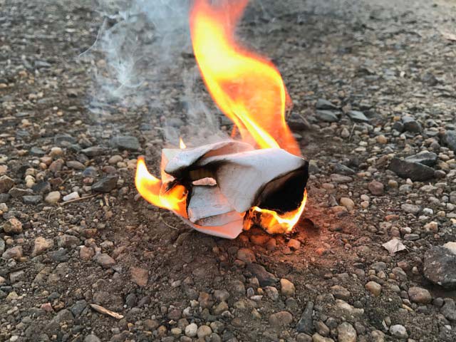 burning duct tape