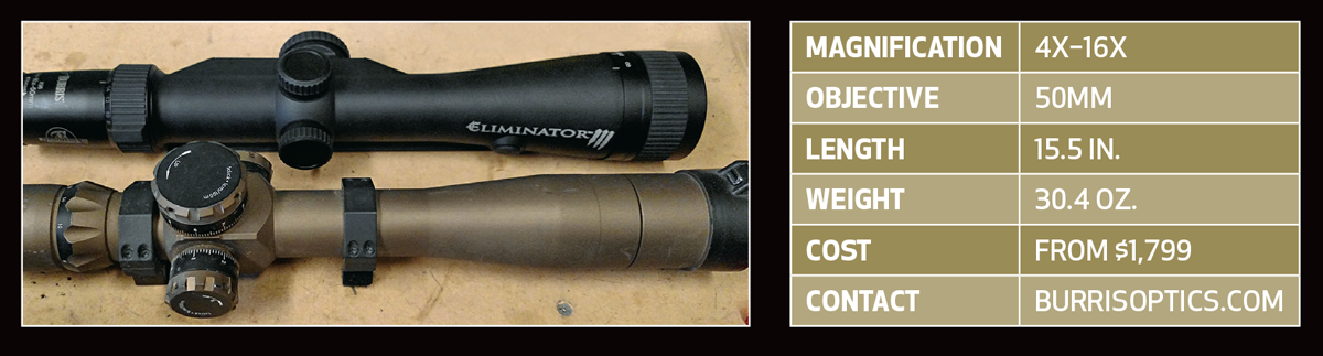 riflescope, scope, rangefinder, rangefinding riflescope, scope-rangefinder, burris eliminator III