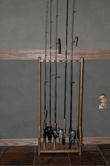 Fishing Rod Rack - 10 Rod Holder for Freshwater and Saltwater Fishing Rods