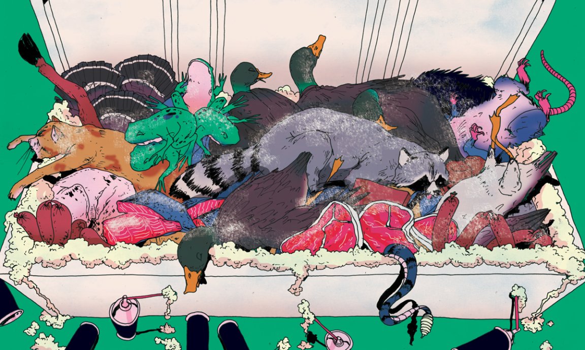 freezer, meat, wild game, game meat, taxidermy, bad taxidermy, humor