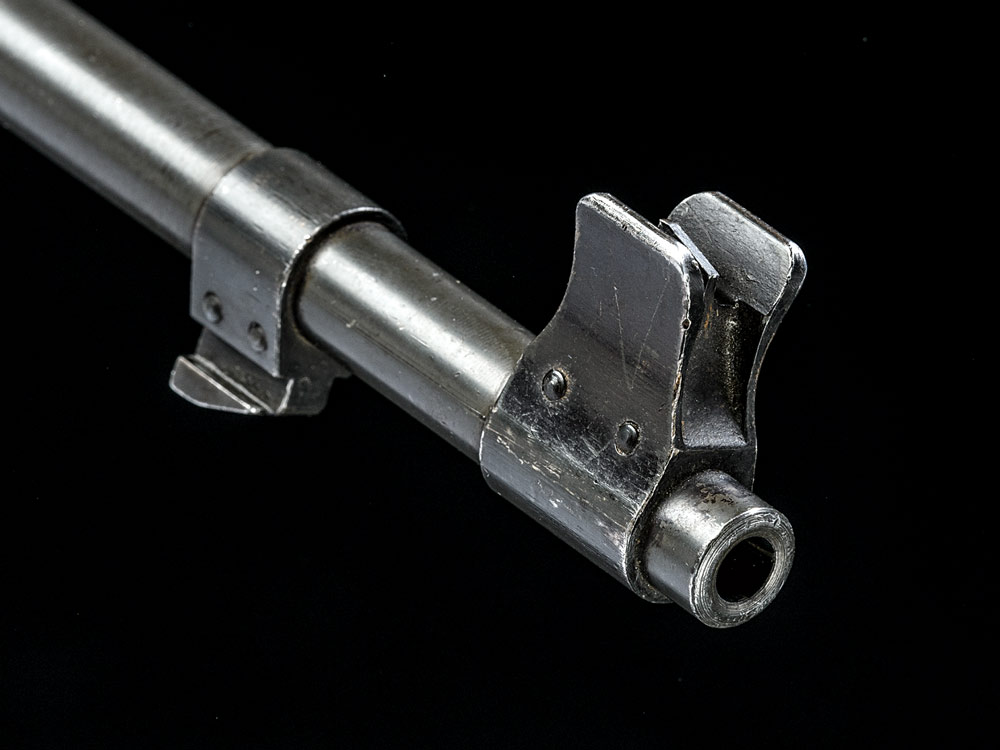 close up of 1941 johnson automatic service rifle front sight