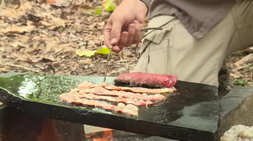 Survival Video: Camp Cooking with a Rock Frying Pan