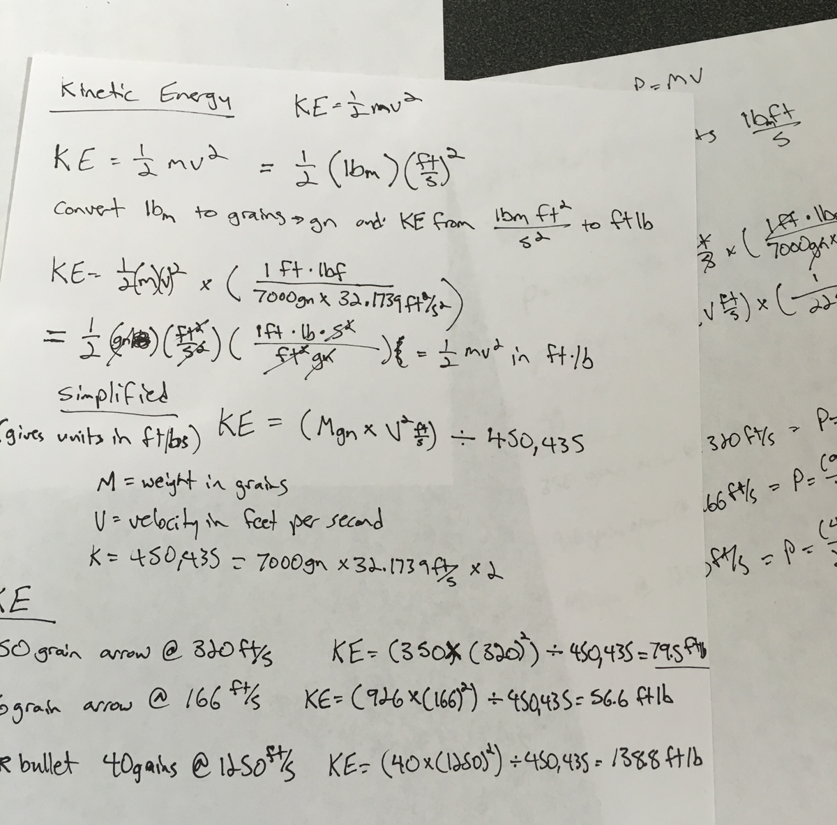 kinetic energy formulas