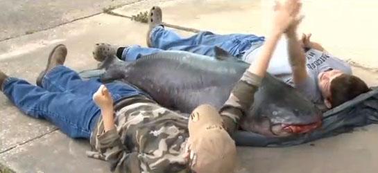 Kid Lands 114-Pound Louisiana State Record Catfish