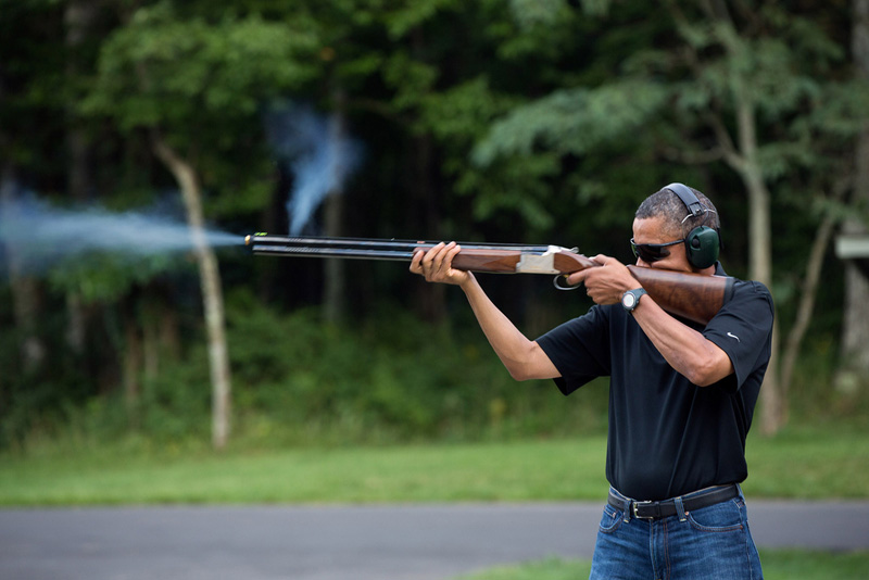 President Obama shooting skeet camp david