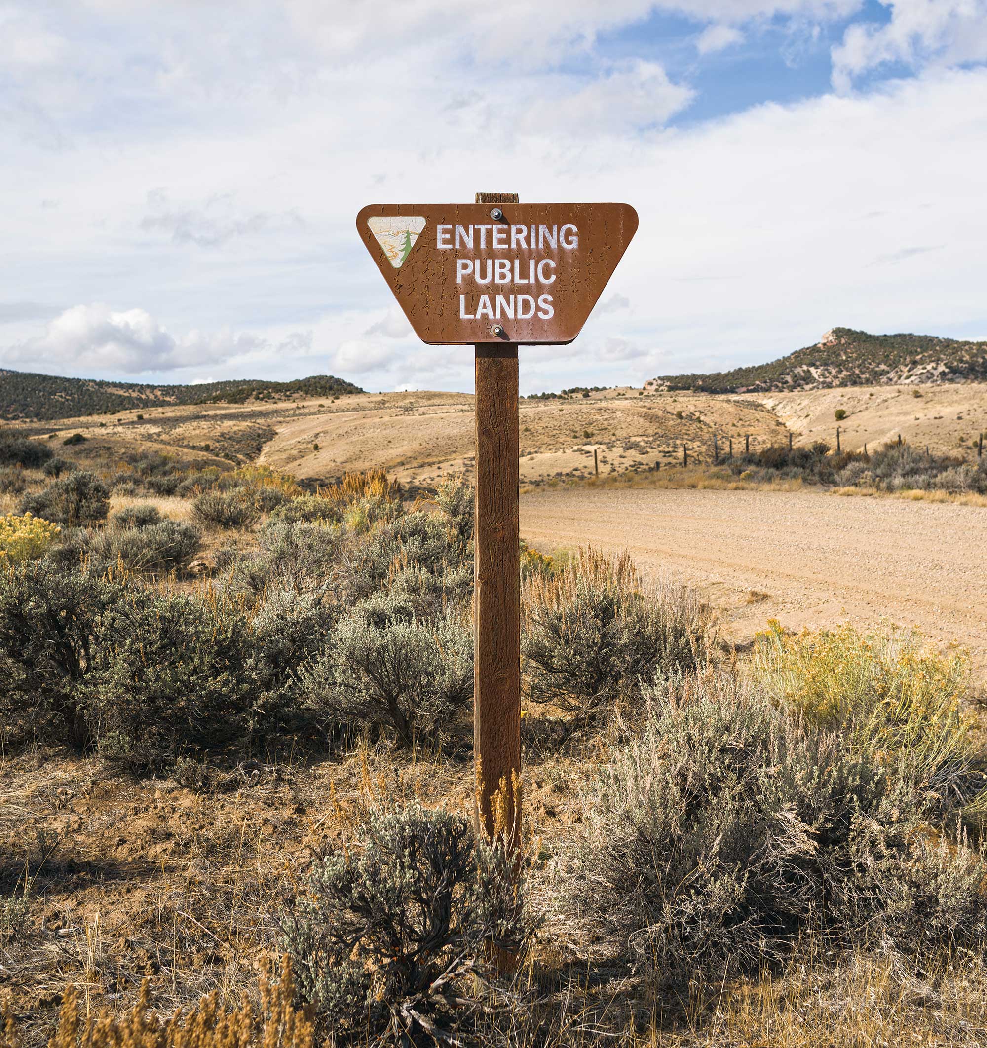 Entering Public Lands sign