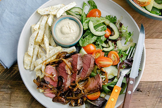 green chef steak and salad recipe