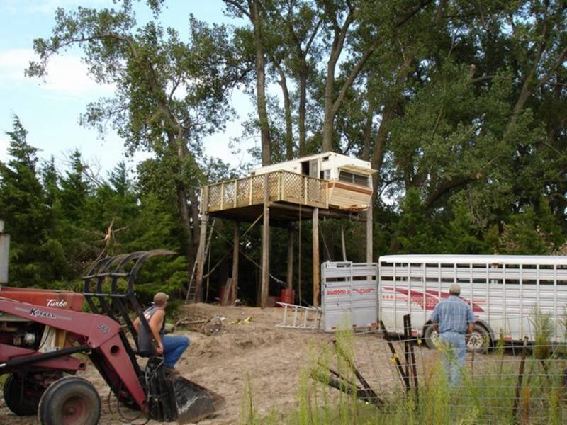 Build a deck on your new deer stand.