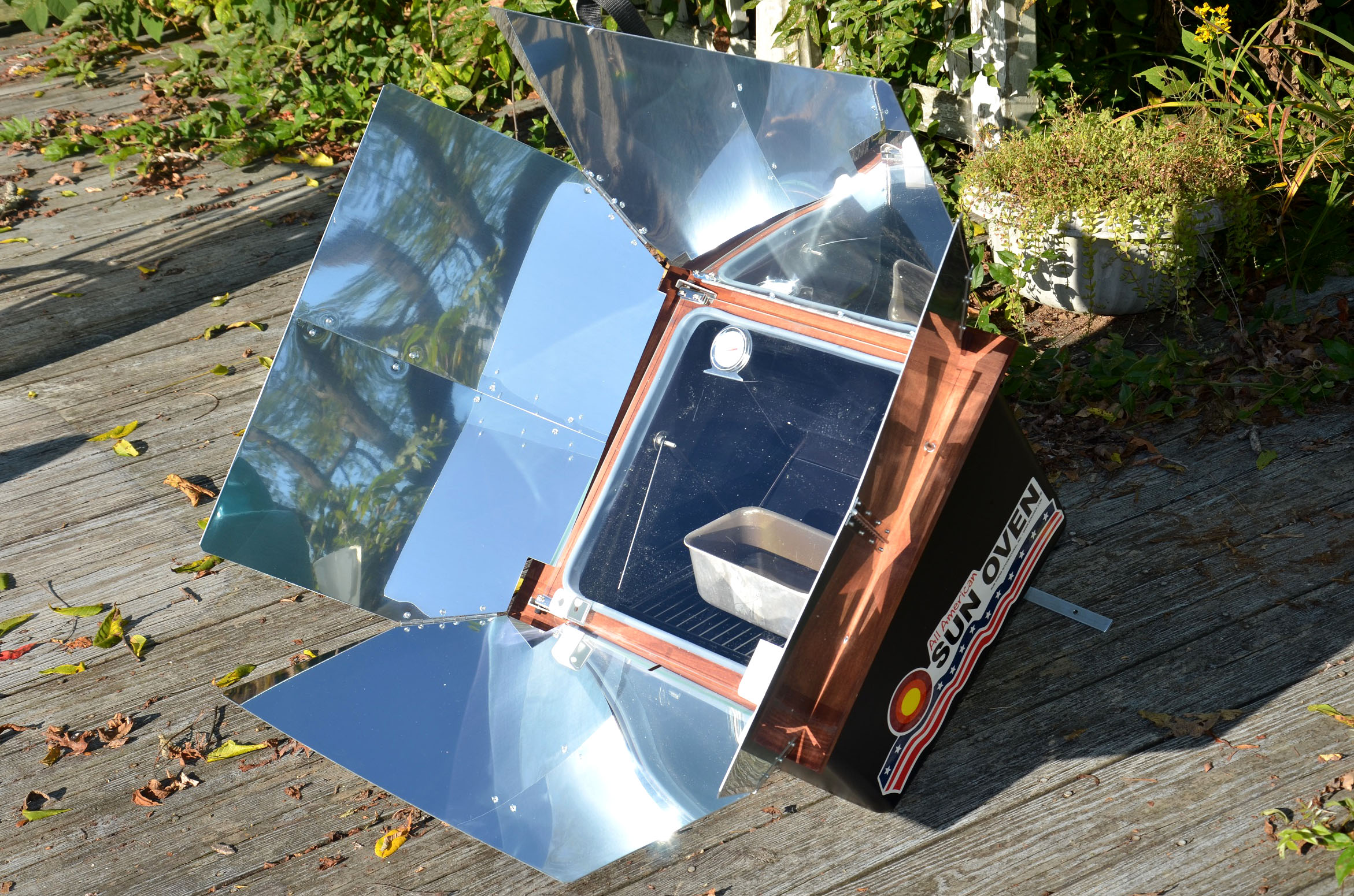solar oven on a deck