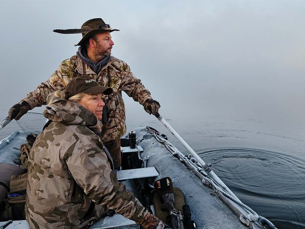 marty clark moose hunters on a boat