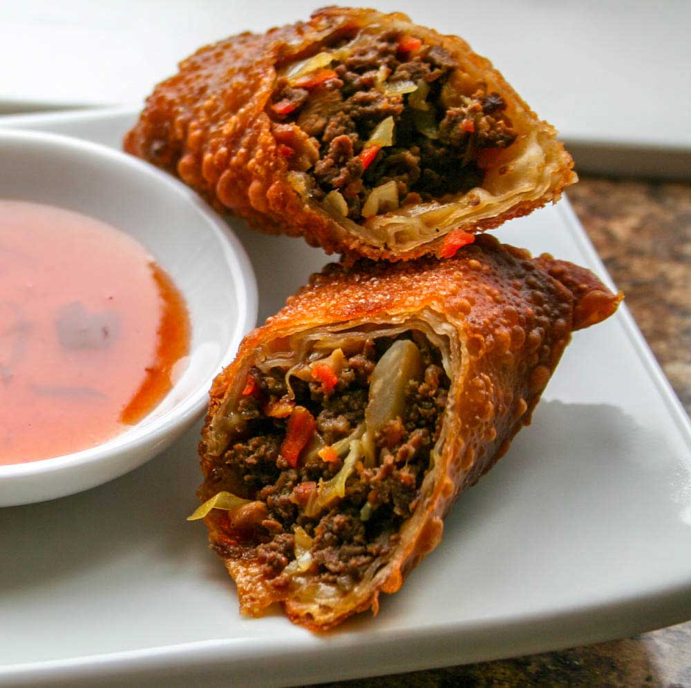 wild game meat egg rolls