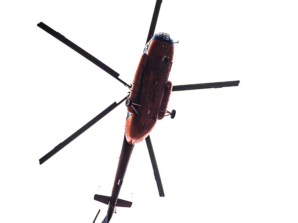 helicopter flying in the air