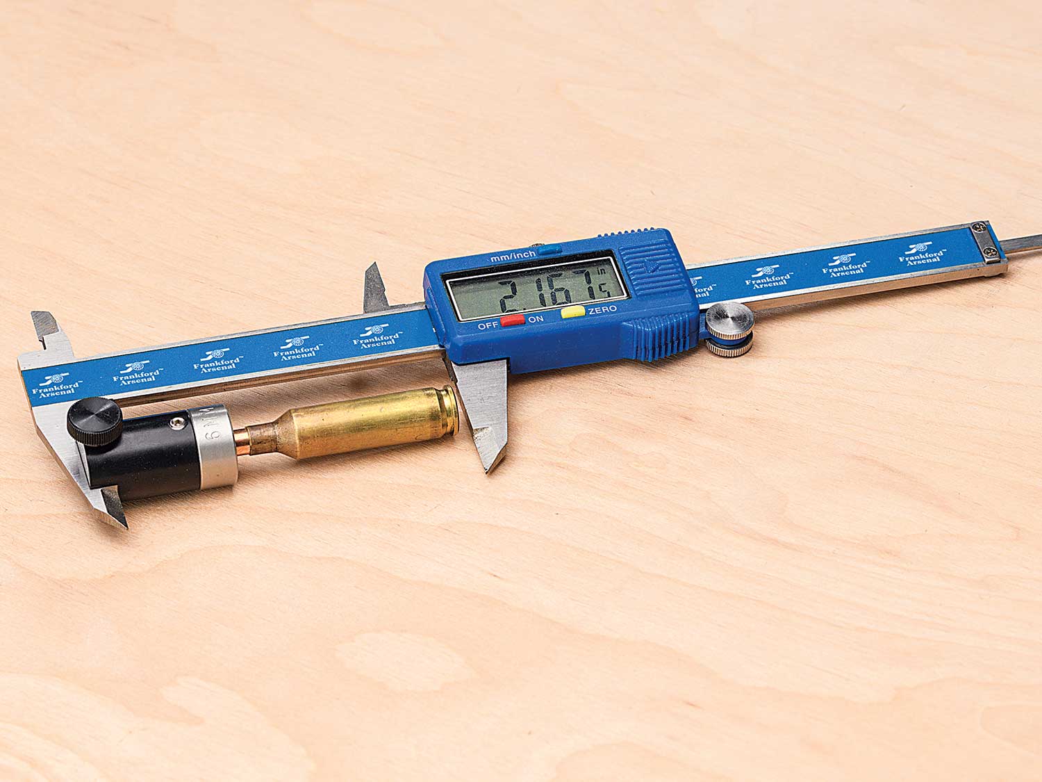 caliper measuring ammo cartridge