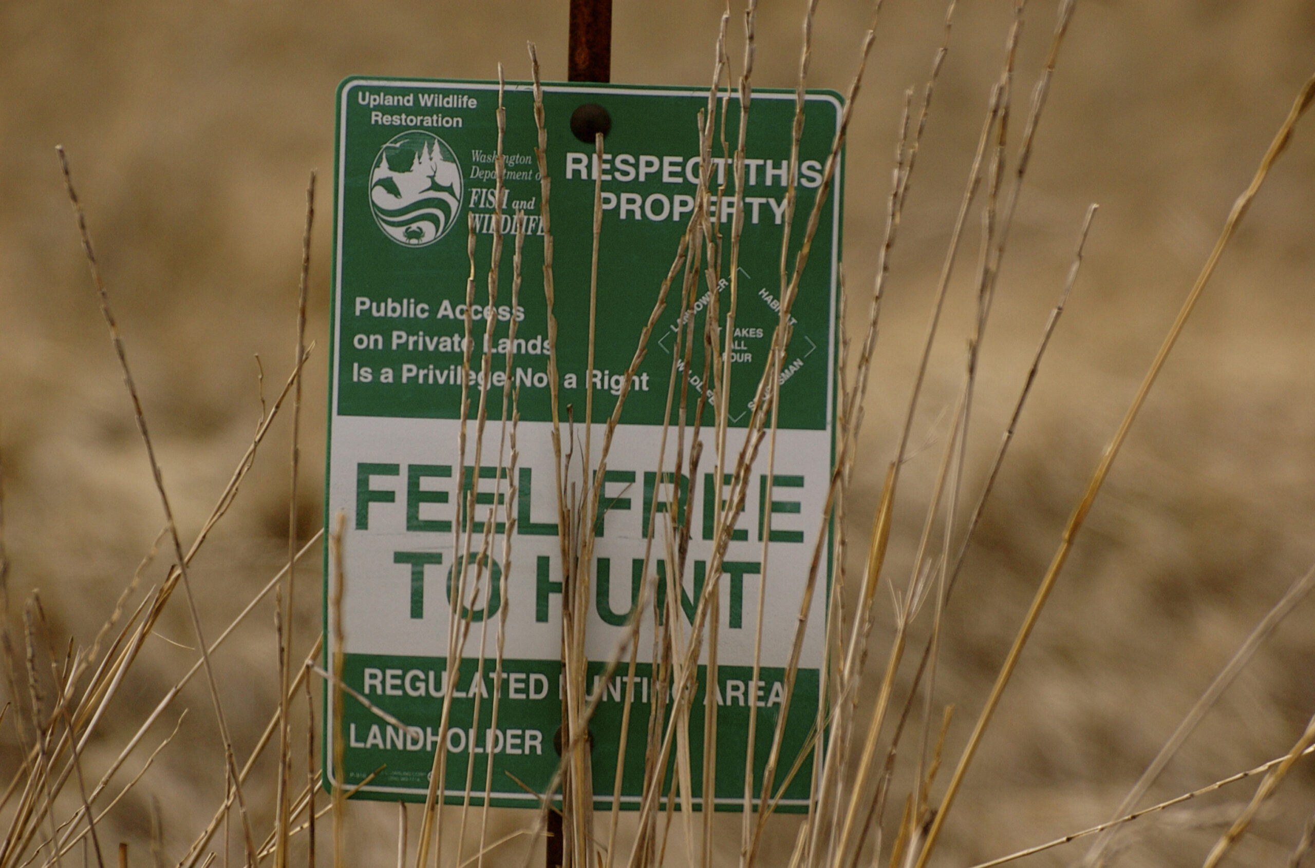 sign that says feel free to hunt