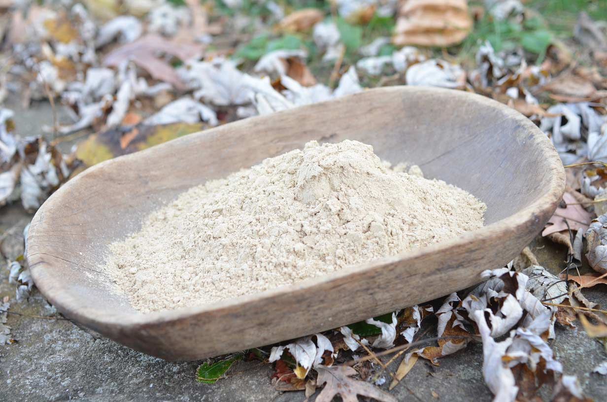 a bowl of acorn flour