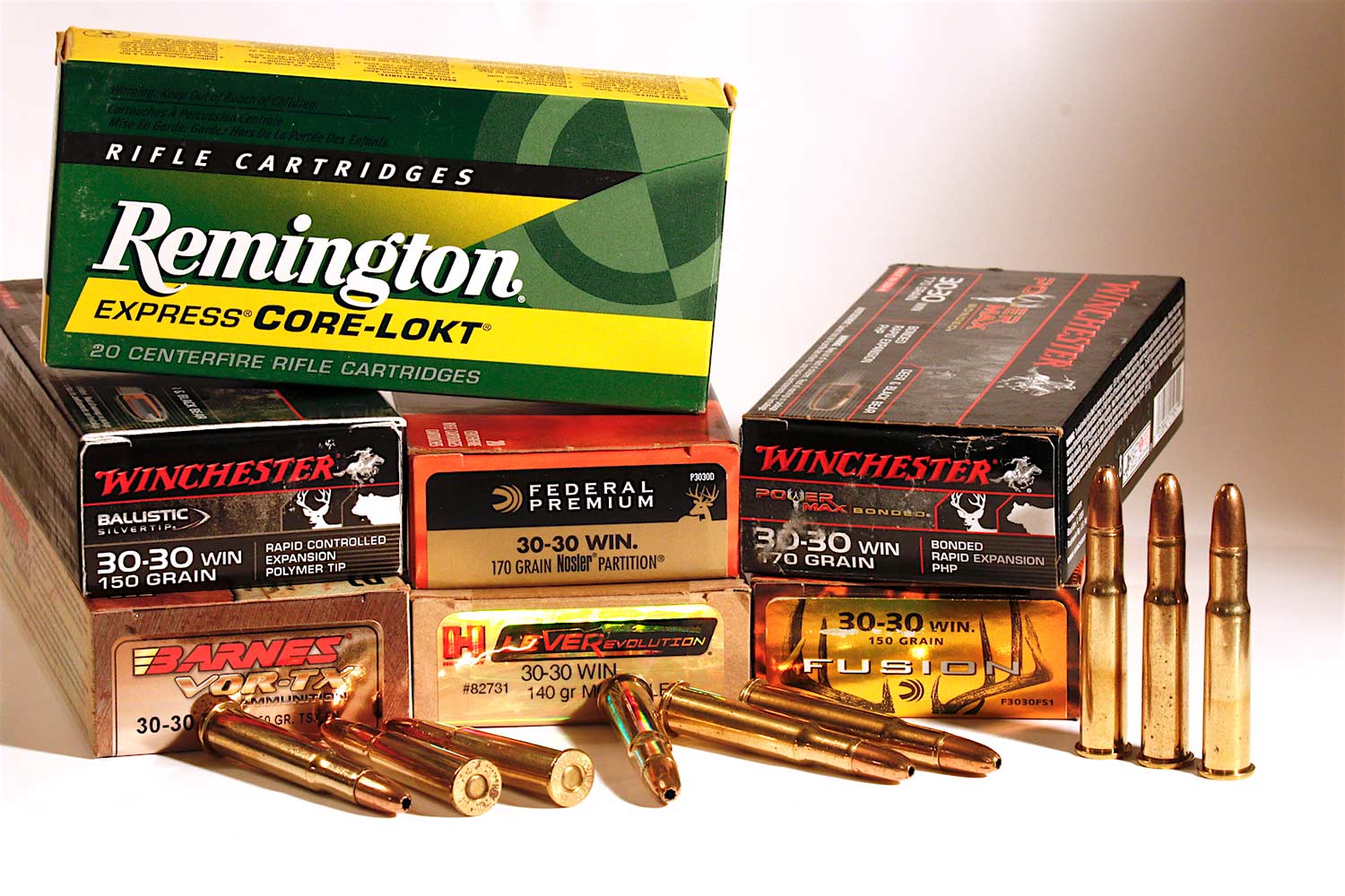 boxes of 30-30 winchester ammunition
