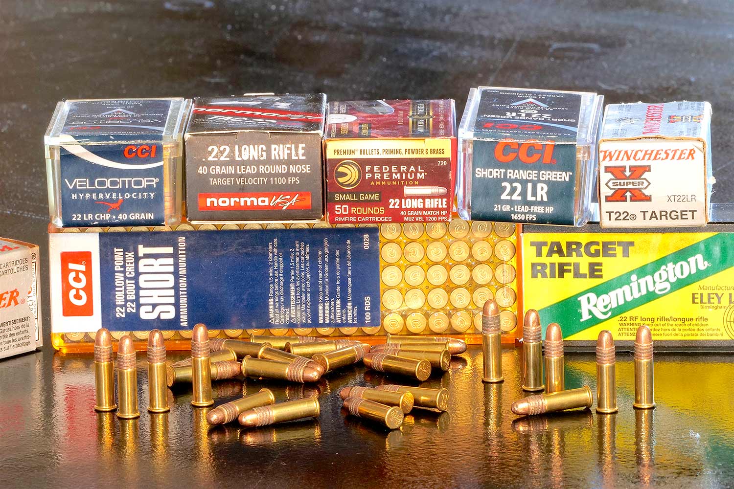 boxes of .22 rimfire ammo