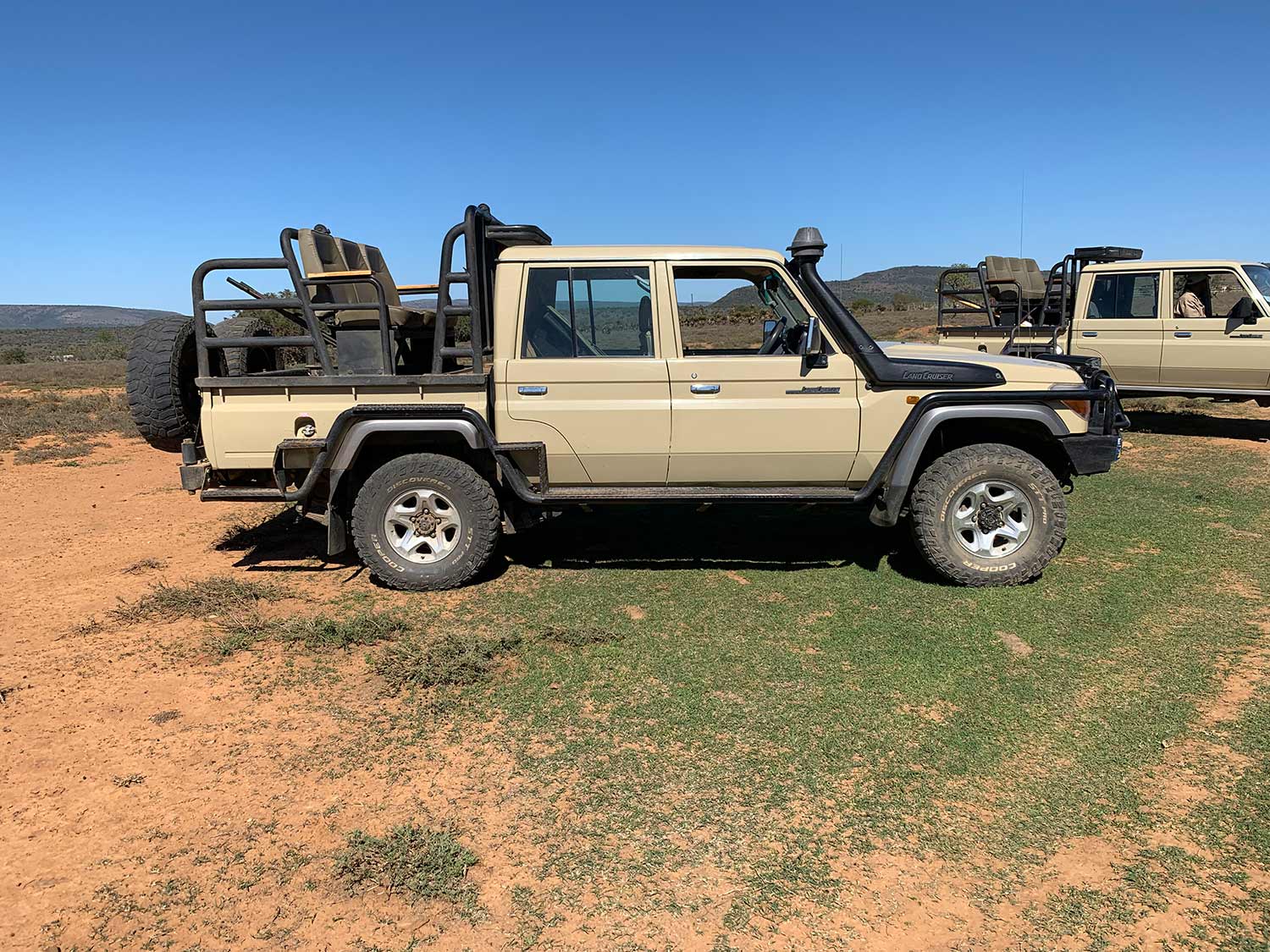 A land cruiser used in Africa hunting trips.