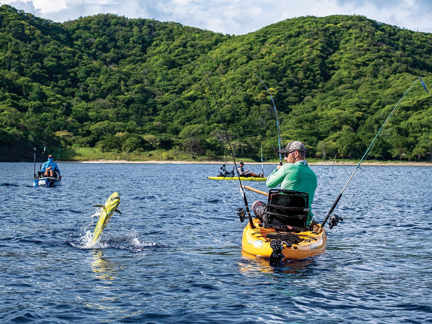 Lance Clinton fishing for bull dorado in Costa Rica.