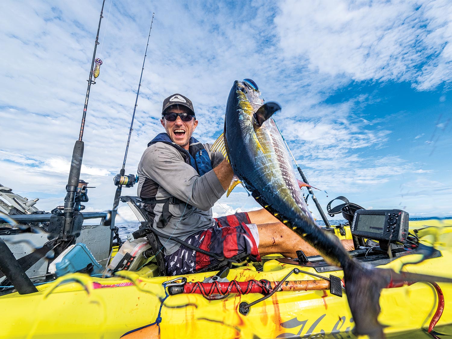 Lance Clinton fishing for Yellowfin Tuna.