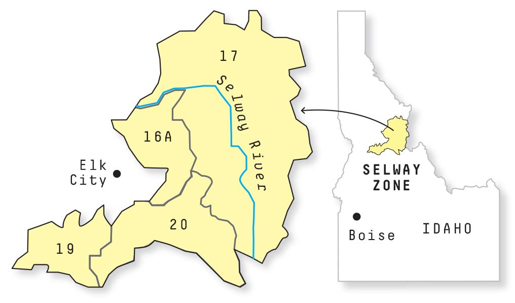 Map of Idaho's Selway Zone.