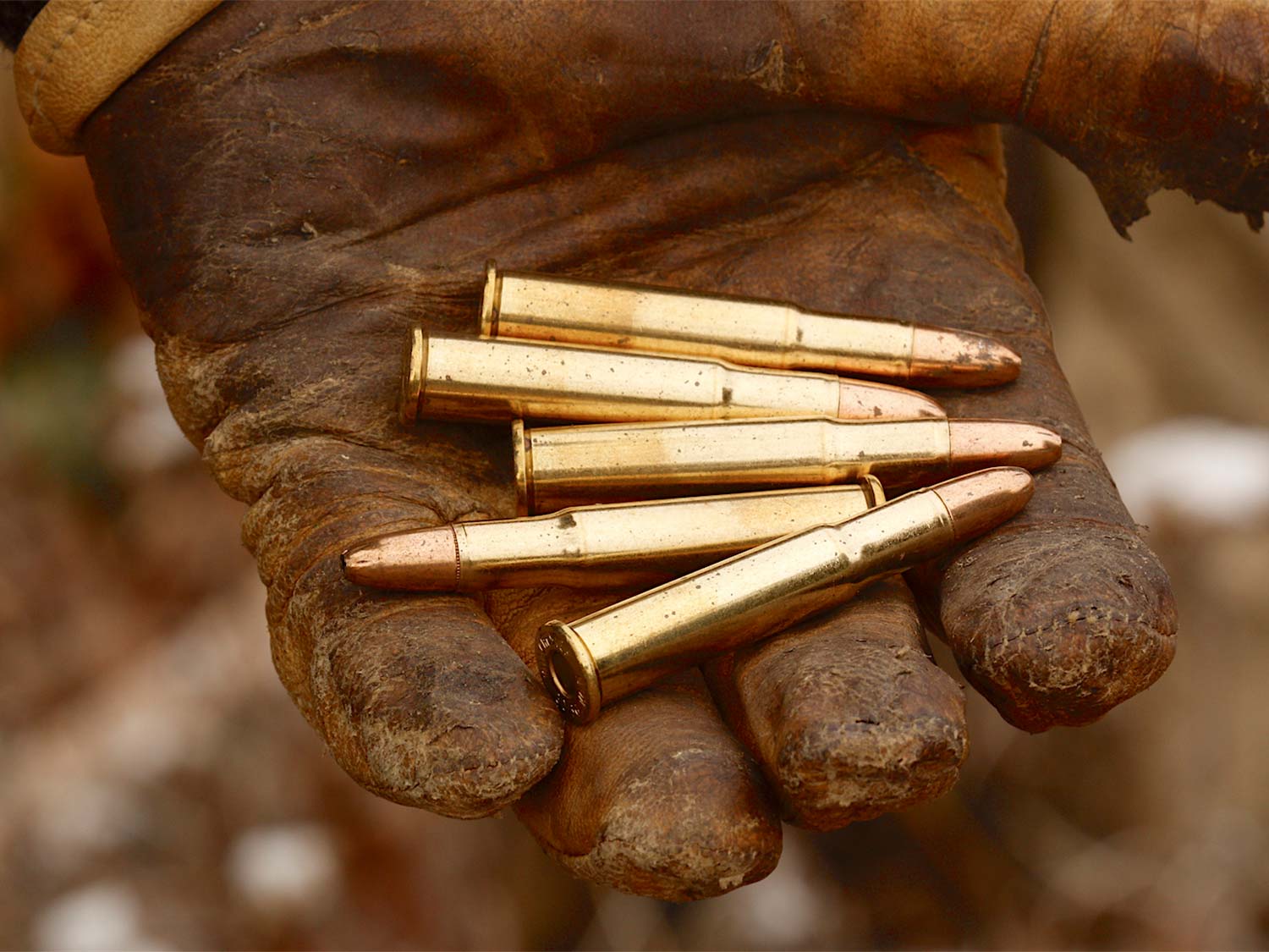 A handful of rifle ammo.
