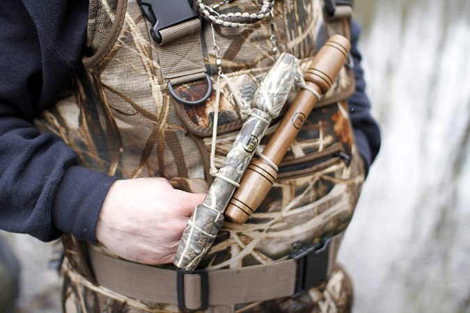 Four animal call devices for hunters