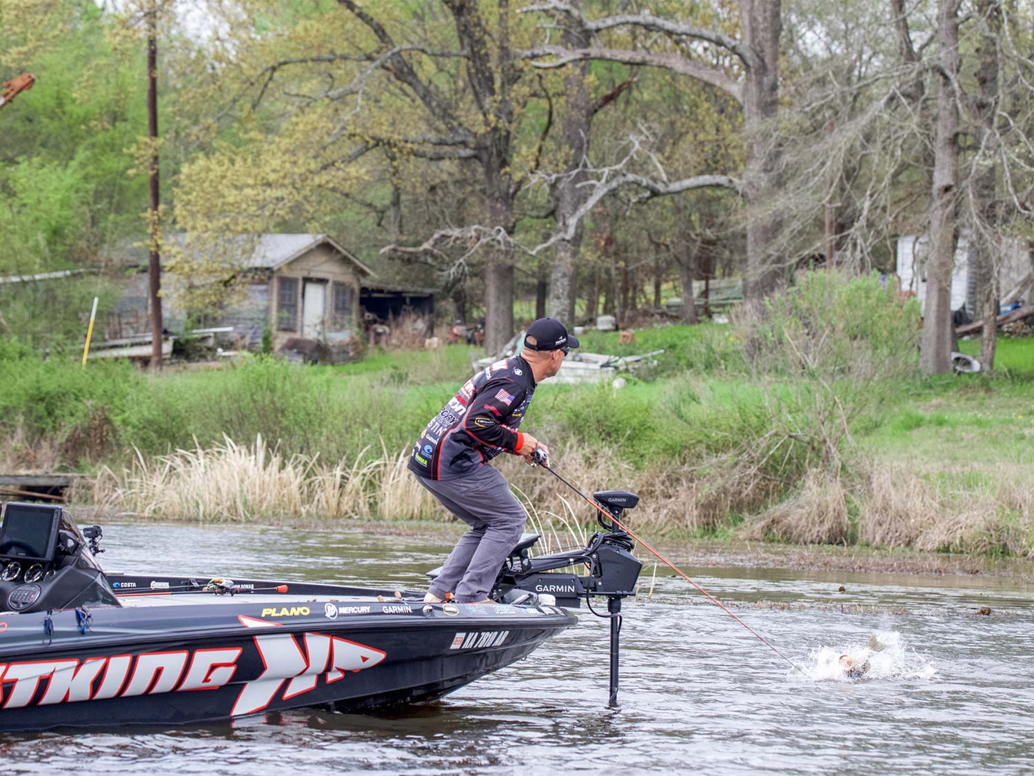 Angler Brent Chapman fishing off the front of a boat.