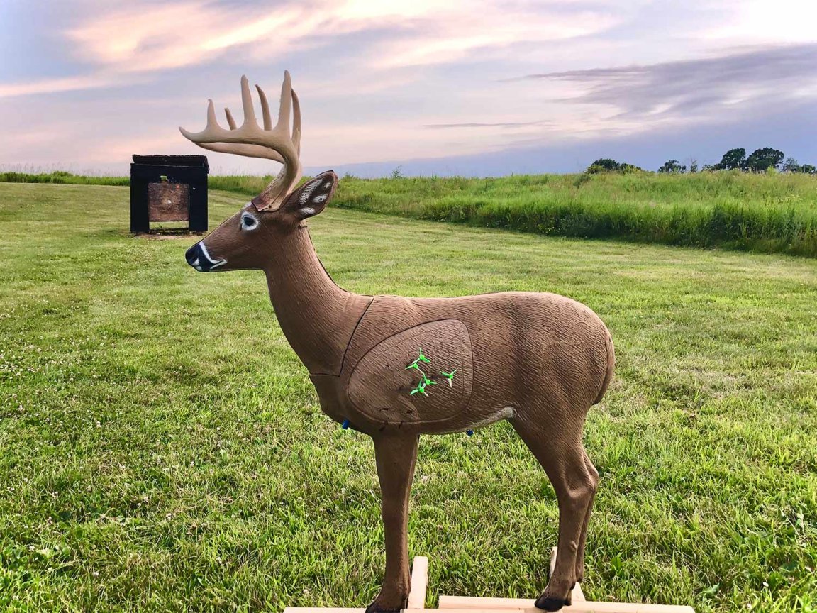 A deer hunting stand in an open field