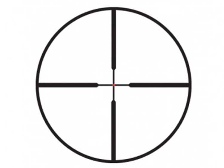 Simple illustration of a duplex reticle for riflescopes.