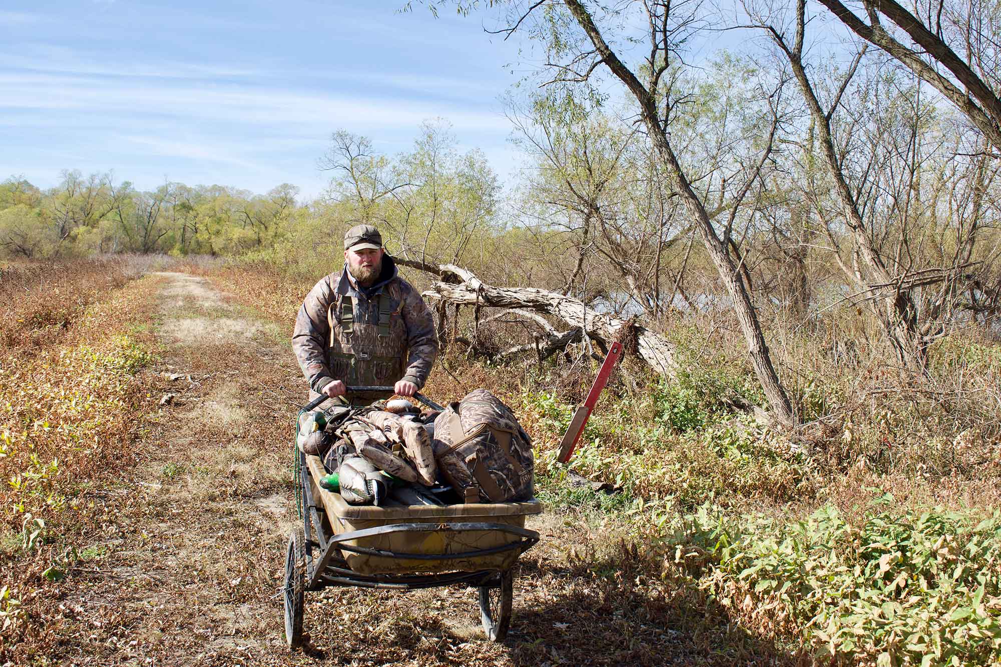 A cart is invaluable for walk-in duck hunting