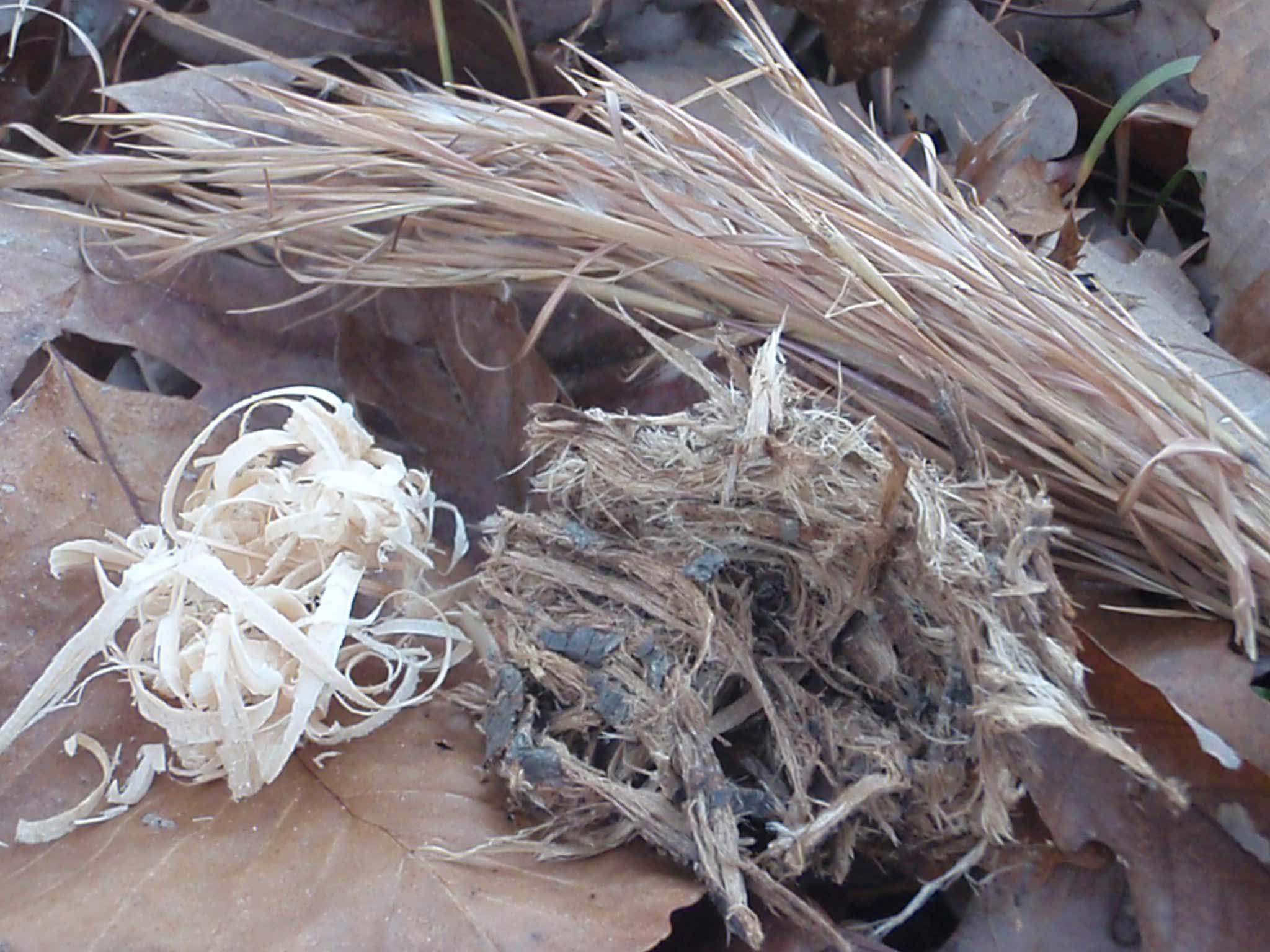 Bundles of dried wood, leaves, grass to be used for fire tinder.