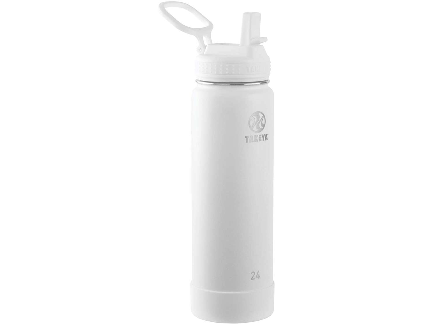 Takeya 24oz Actives Insulated Stainless Steel Water Bottle with Straw Lid -  White