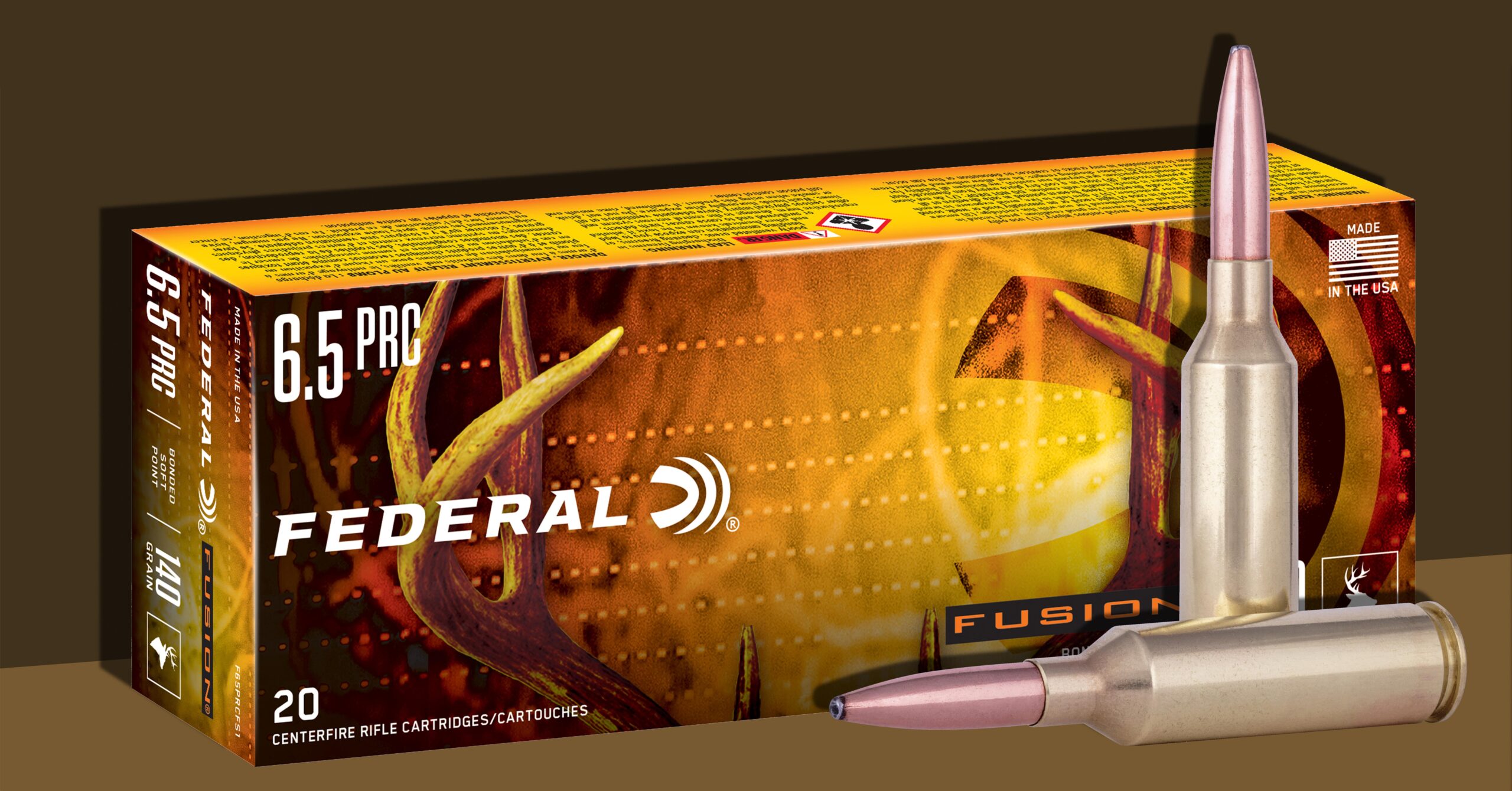 Federal Fusion big game rifle ammunition in the 6.5 PRC cartridge.