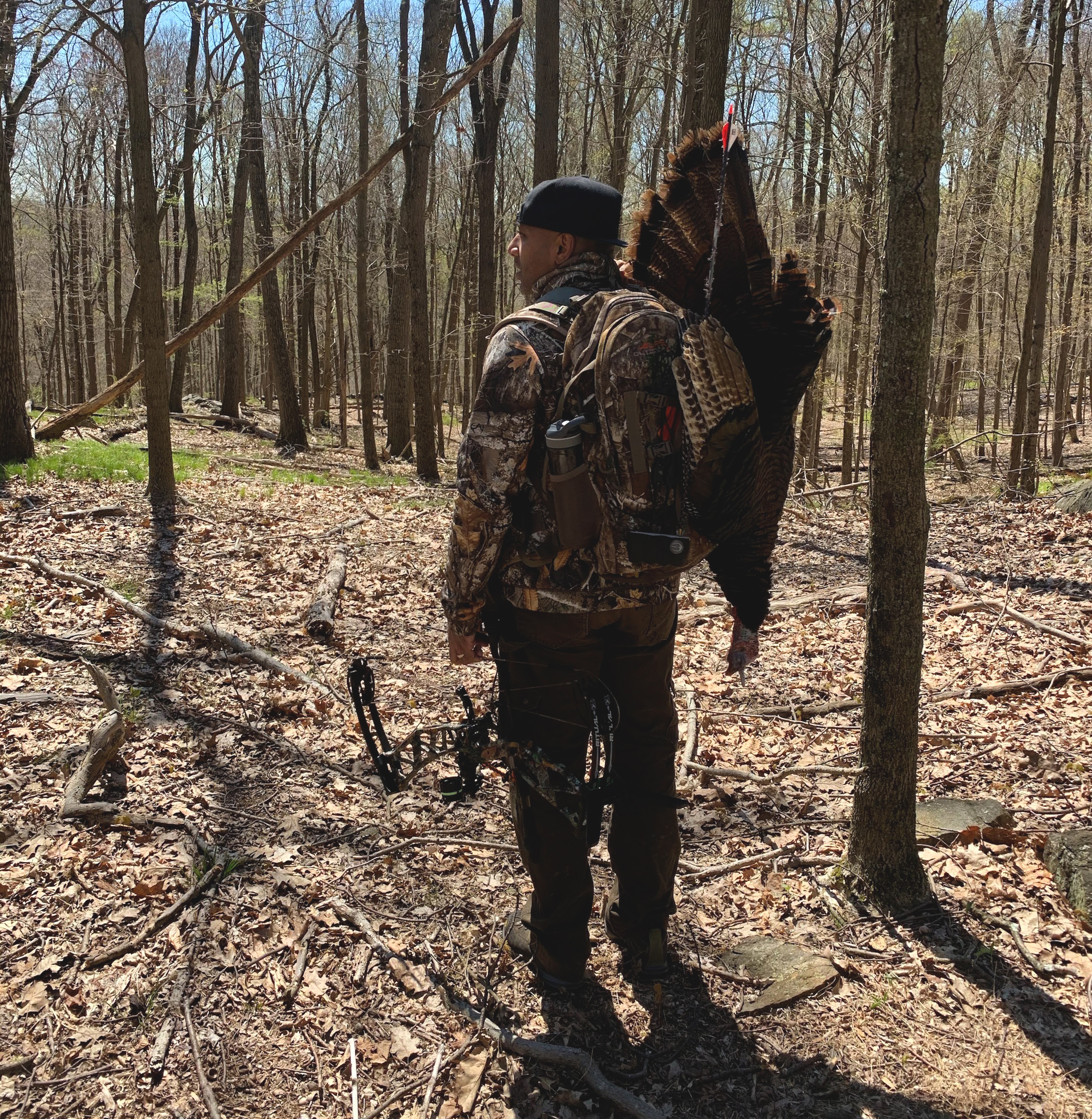 An urban bowhunter who made the trip to the spring turkey woods.