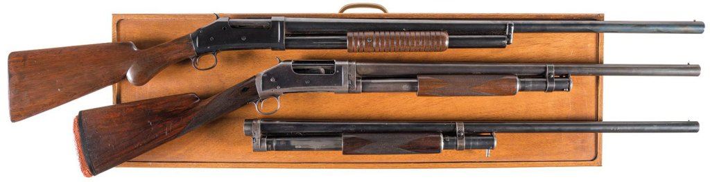 The 1893 is a black powder gun and was later replaced by the 1897 when smokeless powder became more popular.