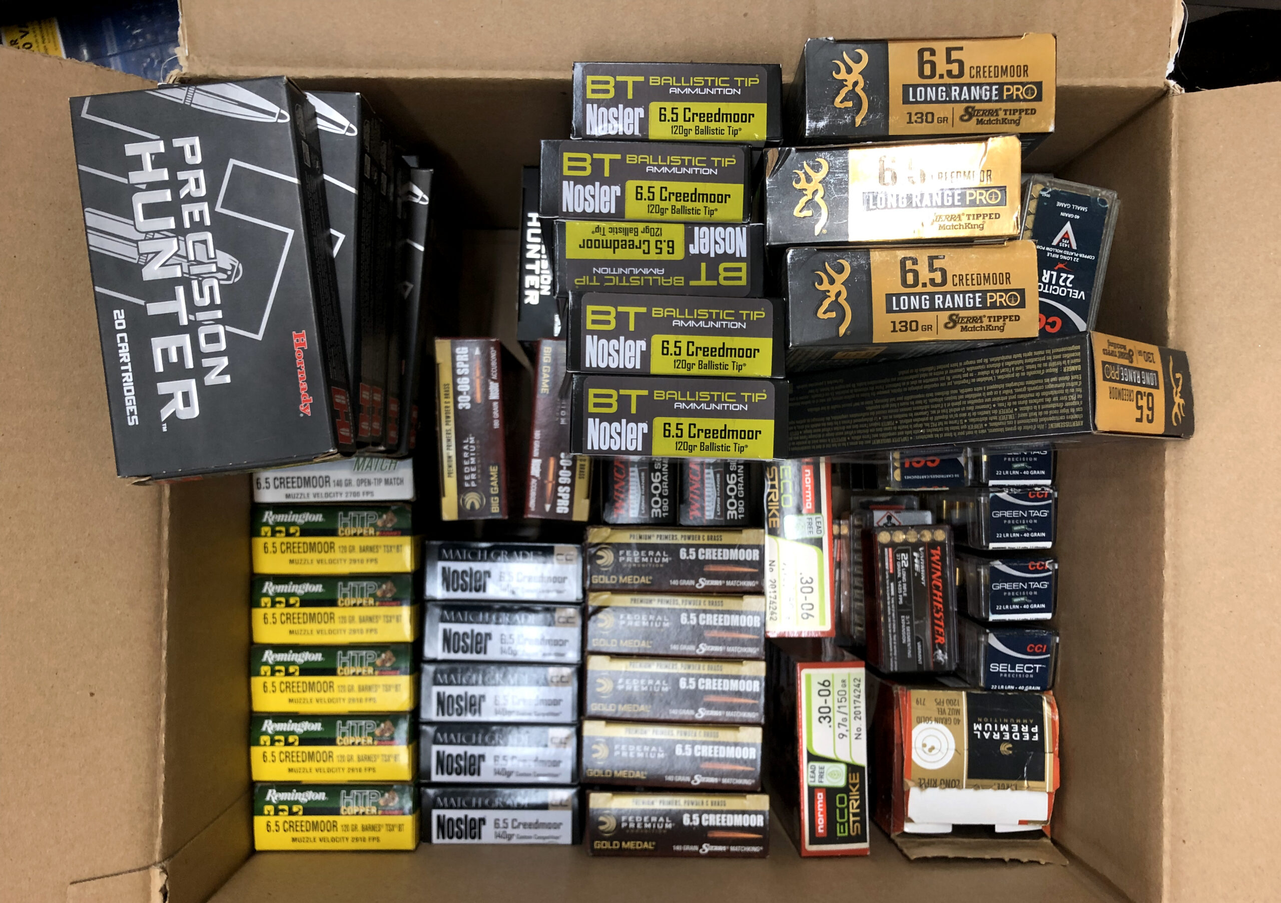 A box of 6.5 Creedmoor ammo, and how to buy ammo online for shipping