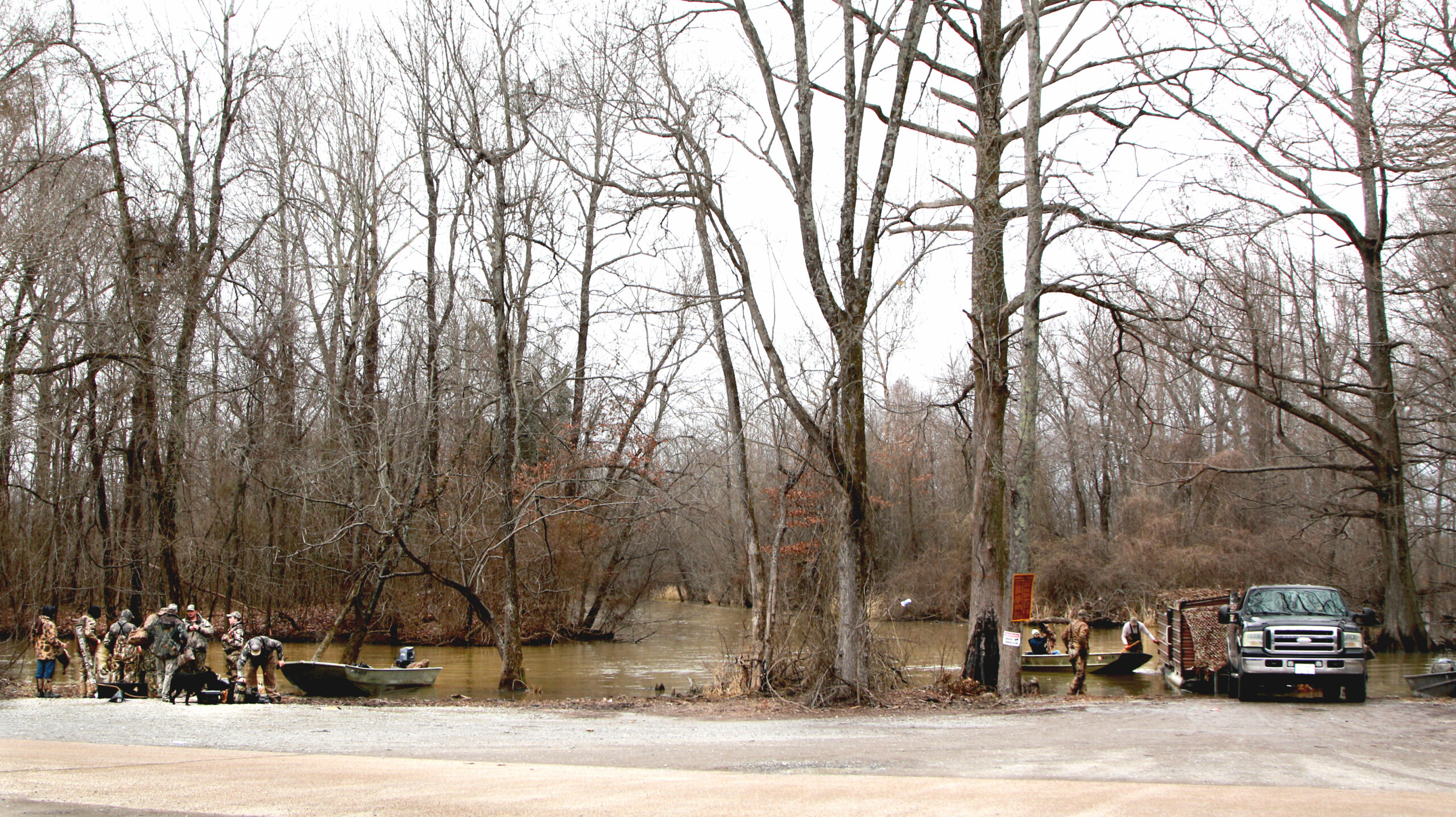 The Walnut Log Ditch boat ramp, used by Reelfoot Lake duck hunters.