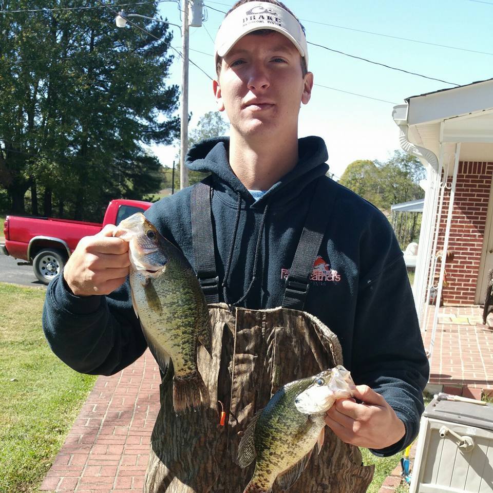 Tennessee angler with a pair of crappie.
