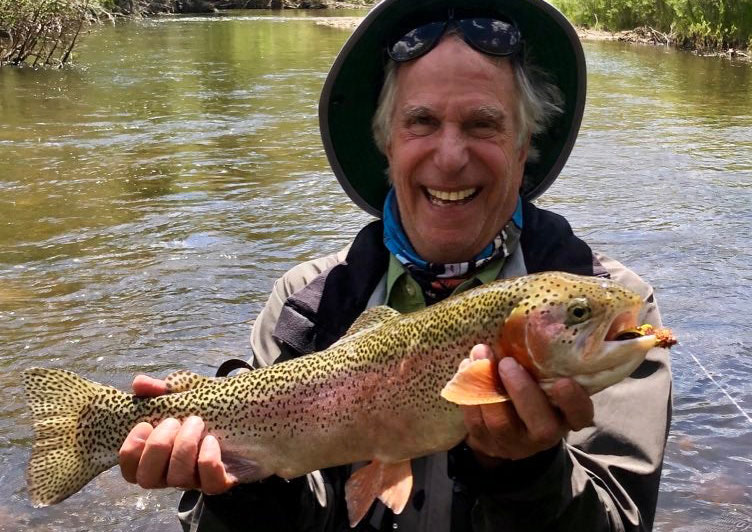 Henry Winkler trout fishing.