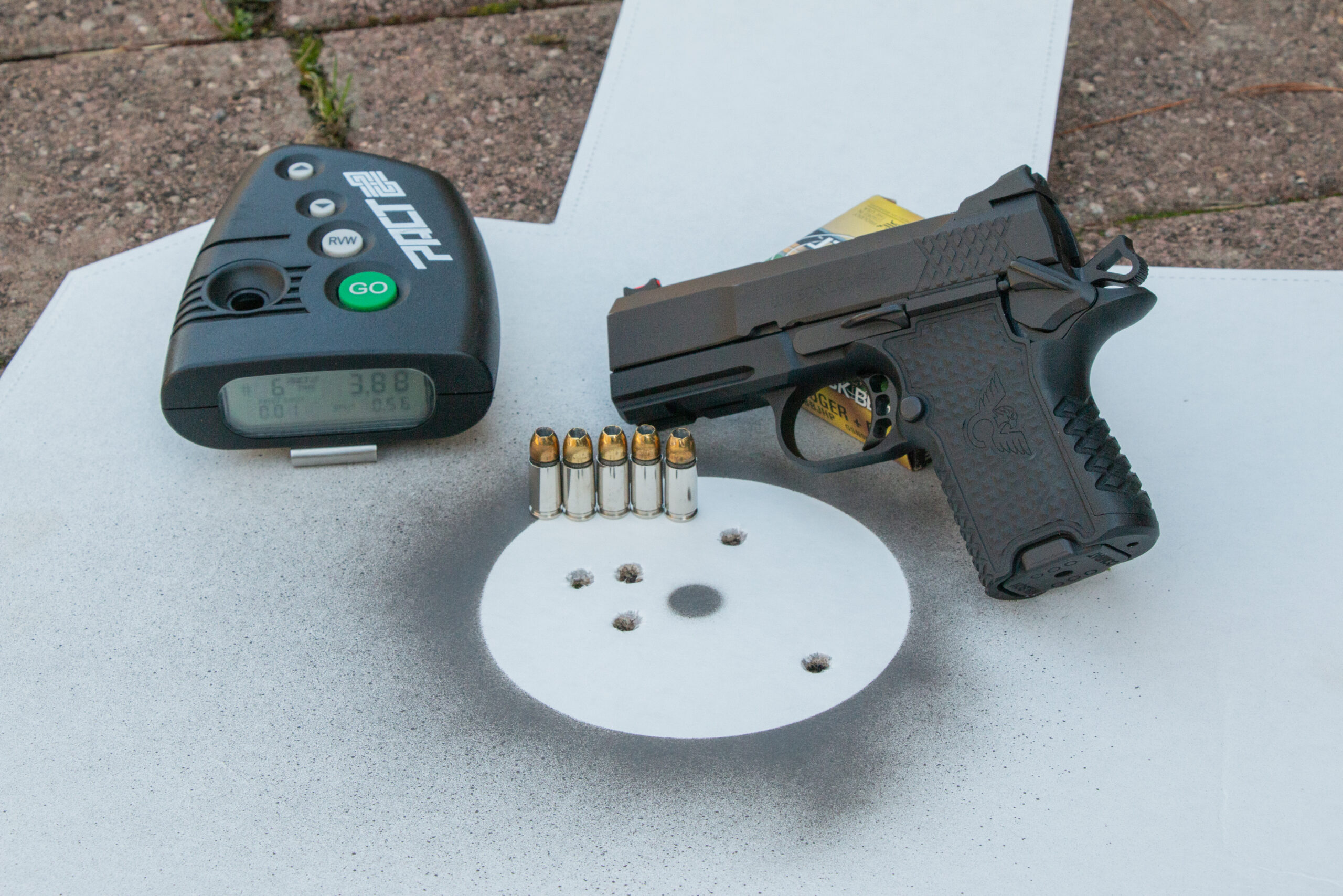 Steel target handgun self defense shooting drill