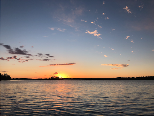 sunset on lake vermillion in northern Minnesota
