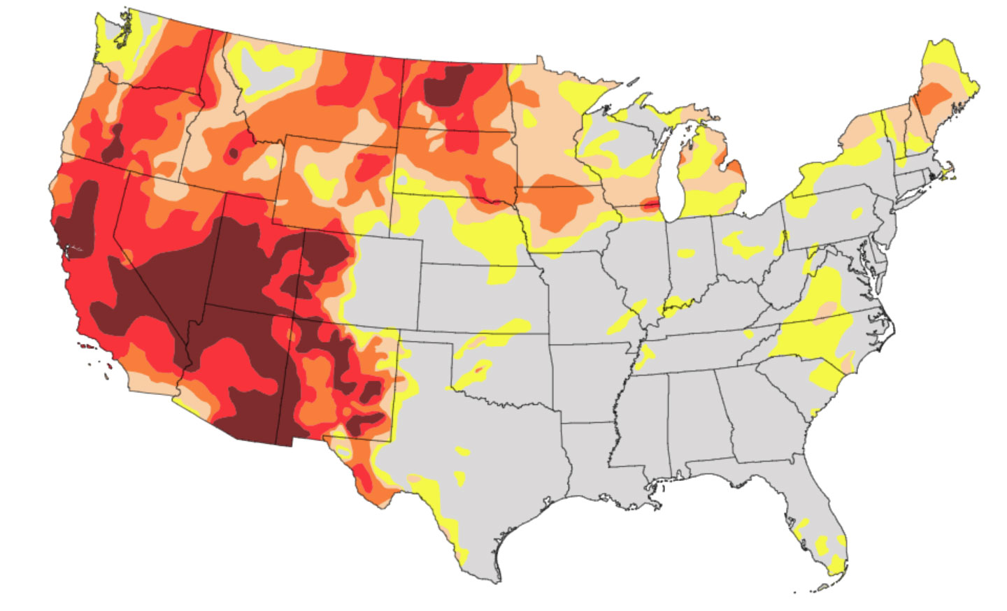 Drought severity in the west